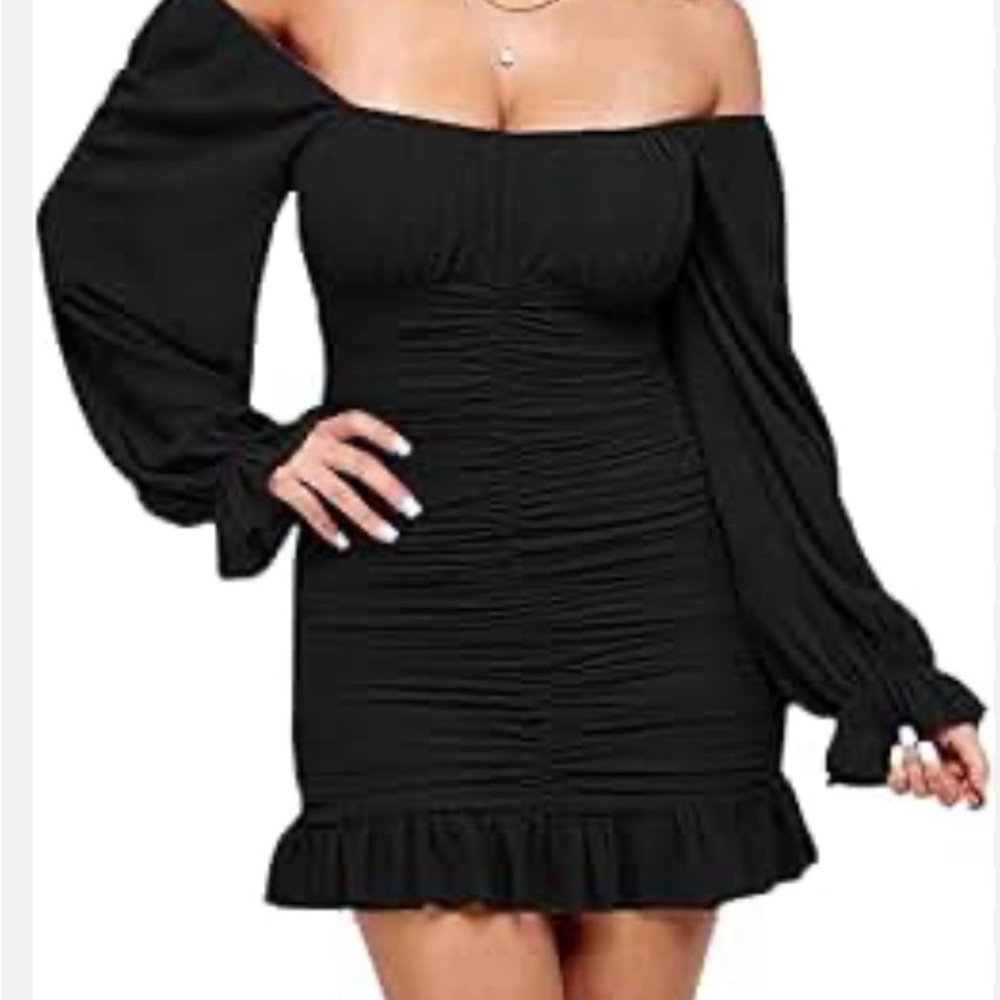 Gianni‎ Bini Black Long Sleeve Dress. Stretch comfort Zs L
